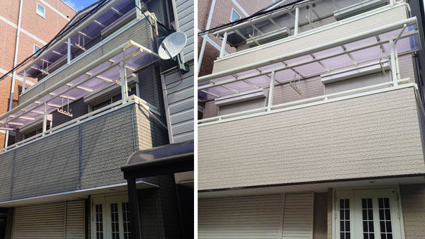 大阪市東淀川区で屋根・外壁塗装。パーフェクトトップ（ベージュ系）