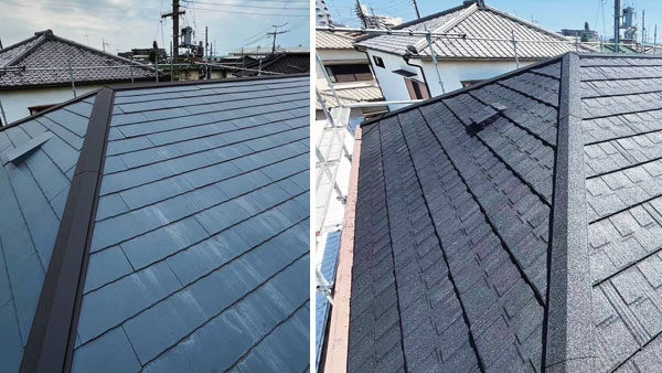 兵庫県明石市で屋根カバー工法。T・ルーフ（モダンN・ヴェルウッド）